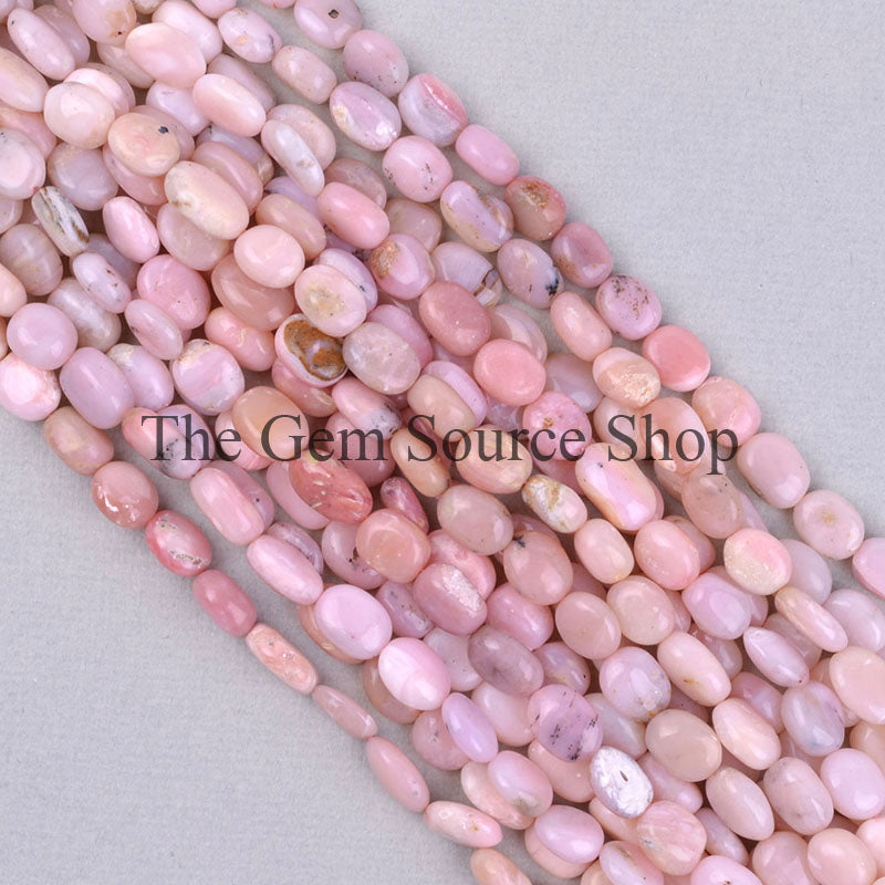 Pink Opal Beads, Pink Opal Smooth Beads, Pink Opal Oval Shape Beads, Pink Opal Gemstone Beads