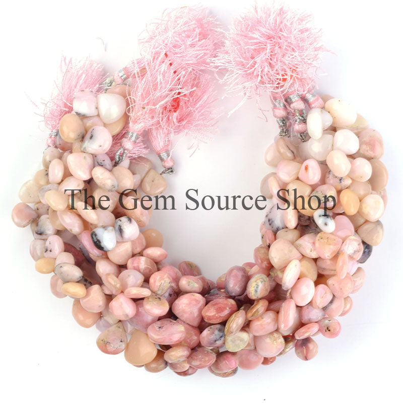 Pink Opal Beads, Pink Opal Smooth Beads, Pink Opal Heart Shape Beads, Pink Opal Gemstone Beads