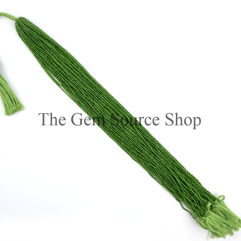 Chrome Diopside Rondelle Faceted 2-2.25mm Gemstone Beads TGS-0948