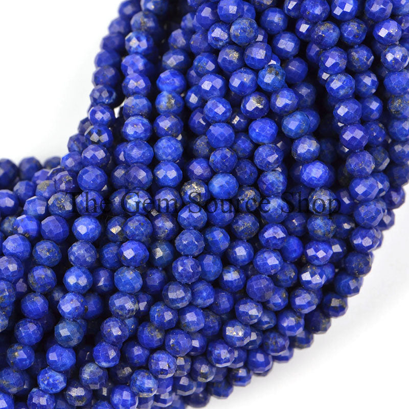 Lapis Lazuli Beads, Lapis Faceted Beads, Lapis Rondelle Shape Beads, Wholesale Gemstone Beads