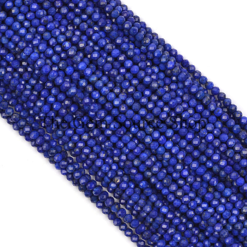 Lapis Lazuli Beads, Lapis Faceted Beads, Lapis Rondelle Shape Beads, Wholesale Gemstone Beads