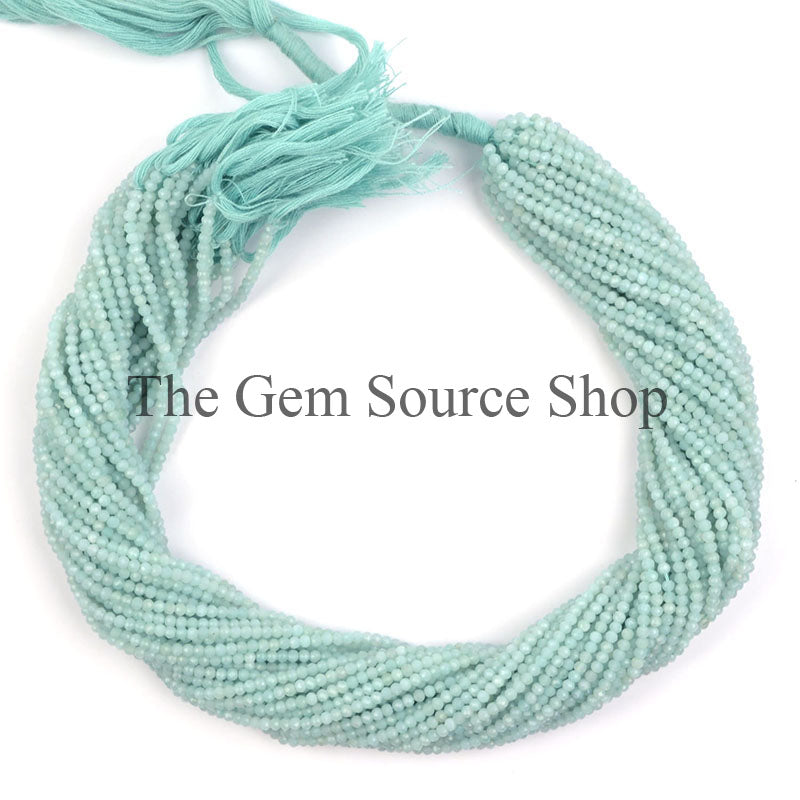 2.35-2.6mm-13" Amazonite Faceted Rondelle Shape Wholesale Beads Strand for DIY Jewelry