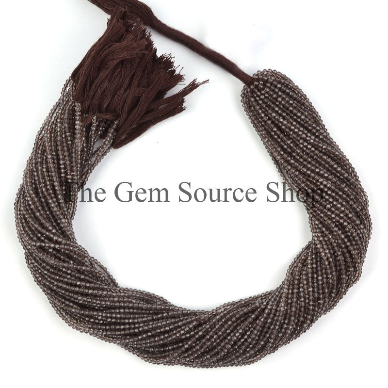 2-2.25mm-13" Smoky Quartz Faceted Rondelle Shape Wholesale Beads Strand for DIY Jewelry