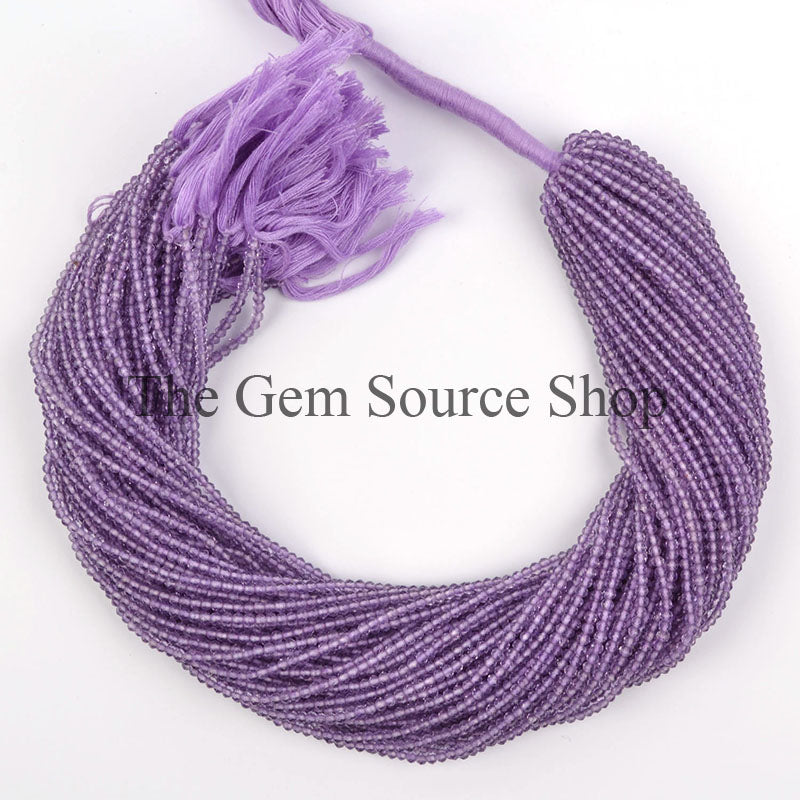 2.6-2.8mm-13" Pink Amethyst Faceted Rondelle Shape Gemstone Craft Beads Strand for Jewelry