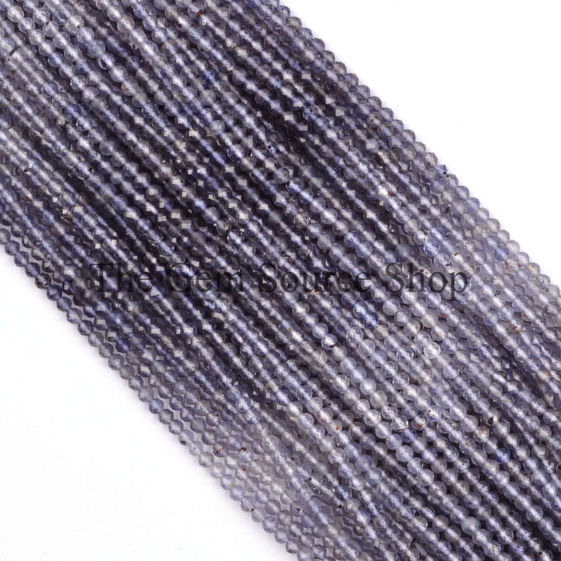 Iolite Shaded Beads, Iolite Faceted Beads, Iolite Rondelle Shape Beads, Wholesale Gemstone, Beads Jewelry