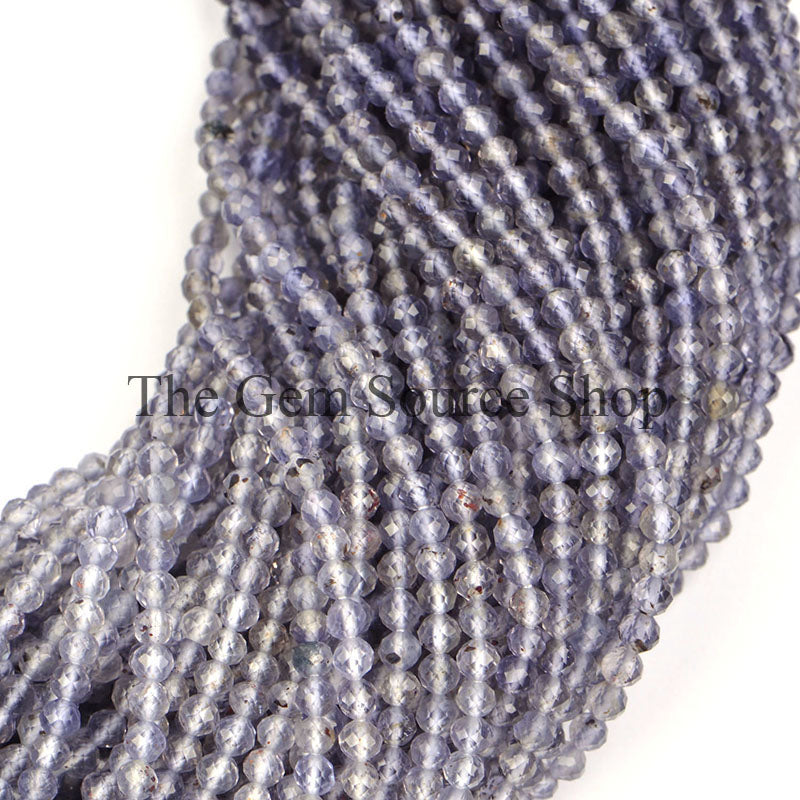 Iolite Shaded Beads, Iolite Faceted Beads, Iolite Rondelle Shape Beads, Wholesale Gemstone, Beads Jewelry