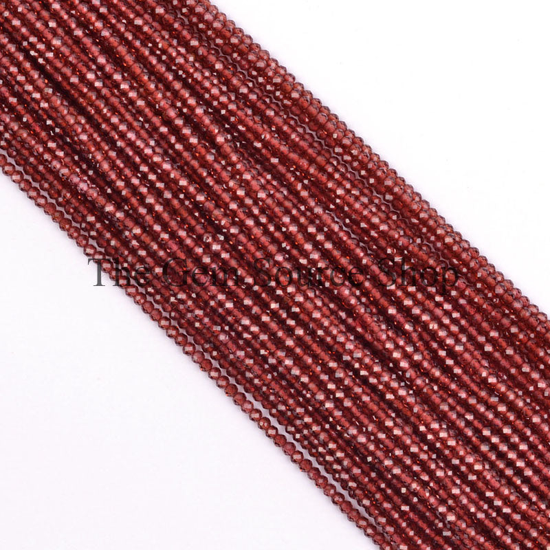 Mozambique Garnet Beads, Garnet Faceted Beads, Garnet Rondelle Shape Beads, Wholesale Beads