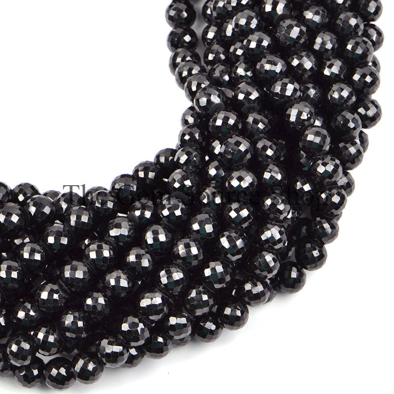 AAA Quality, Black Spinel Beads, Black Spinel Round Beads, Black Spinel Faceted Beads, Wholesale Beads