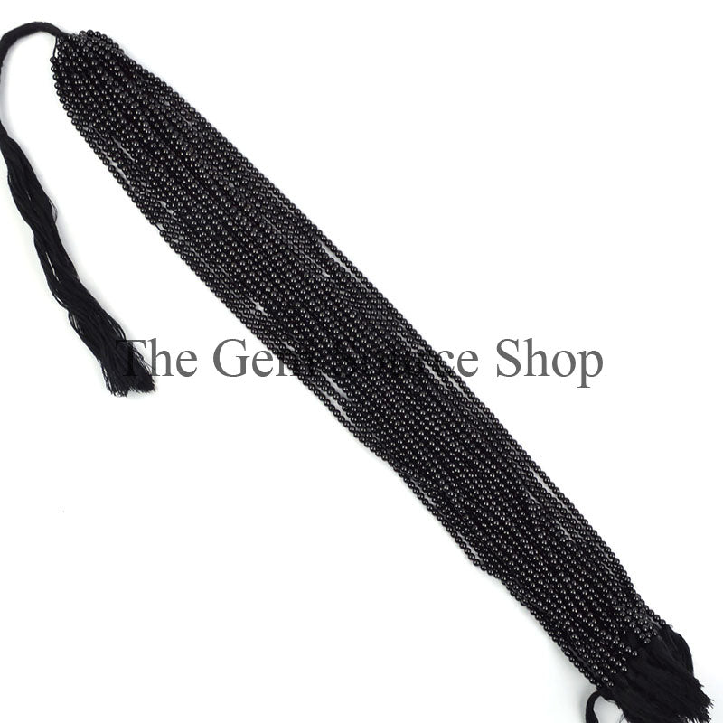 Black Spinel Beads, Smooth Round Beads, Plain Black Spinel Beads, Black Spinel Gemstone Beads