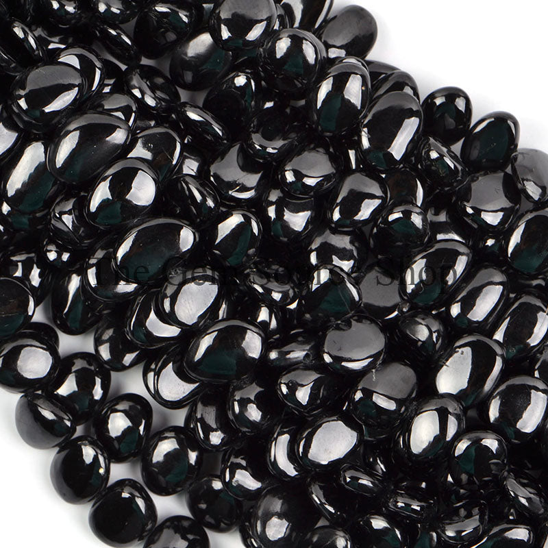 AAA Quality, Black Spinel Beads, Smooth Nugget Beads, Plain Black Spinel, Gemstone Beads